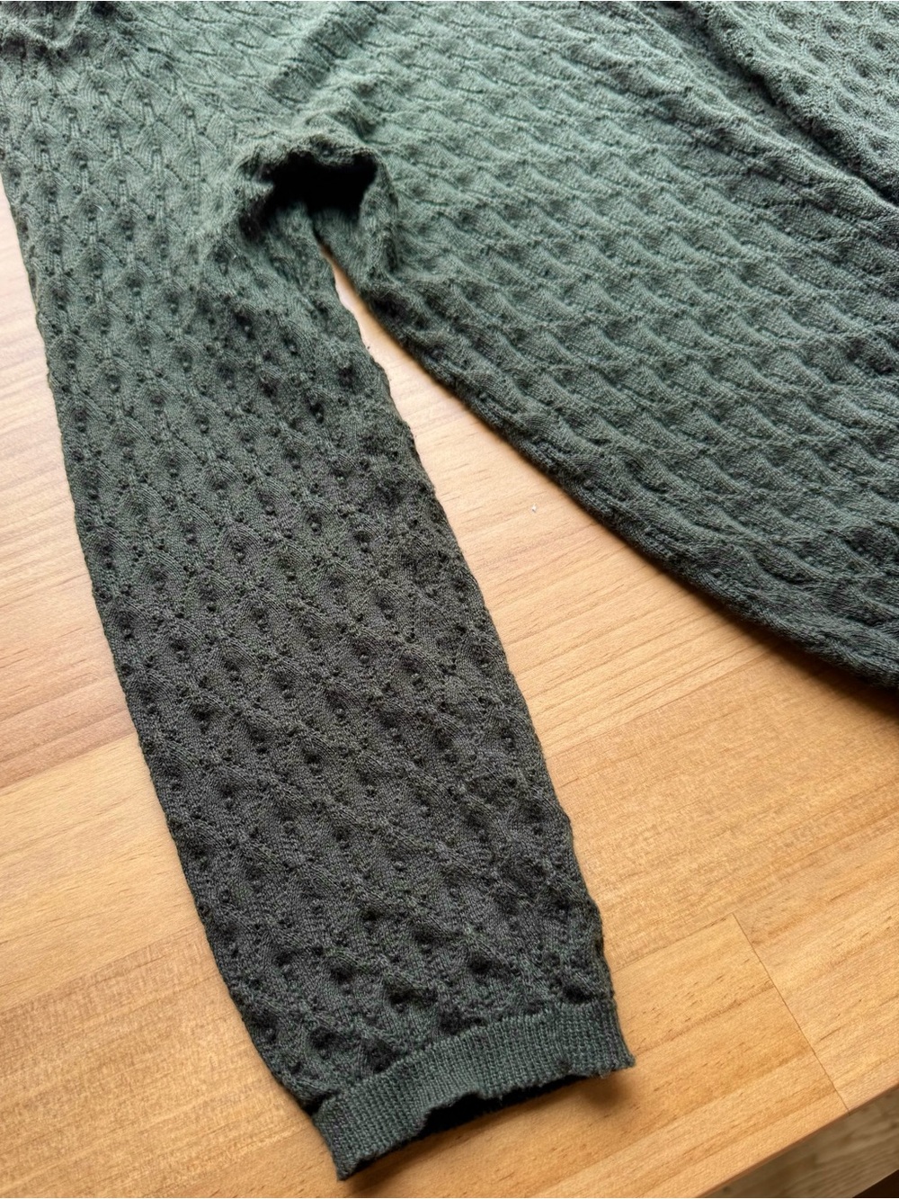 Zara Dark Olive Forest Green Polo Knit Sweater Semi-Sheer Lightweight Academia - Picture 3 of 9